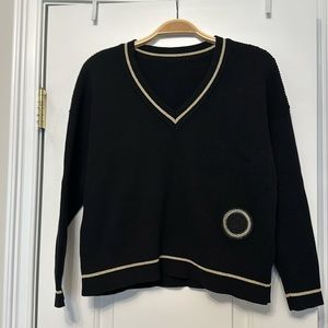 Chanel uniform black cotton sweater in S